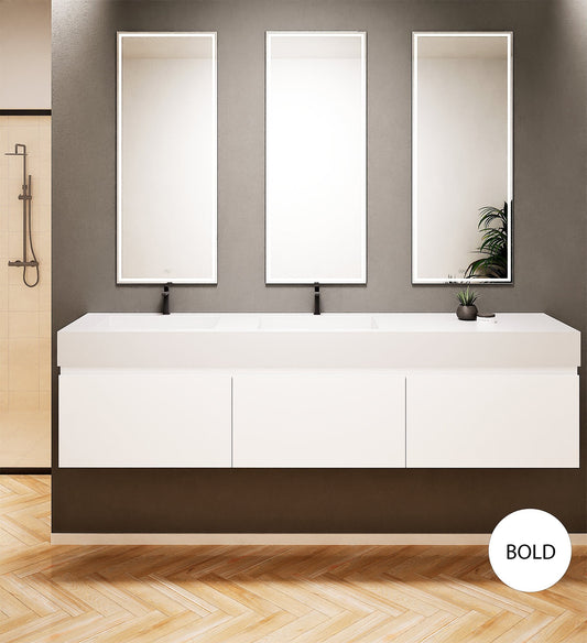 ALBA – Double Corian® Basin Unit with 3 Aligned Drawers - ROVALUX