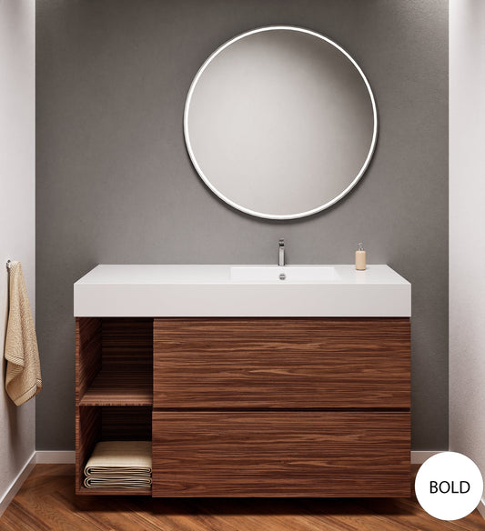 Aurora – Corian® Basin Unit with 2 Drawers and 2 Side Shelves - ROVALUX