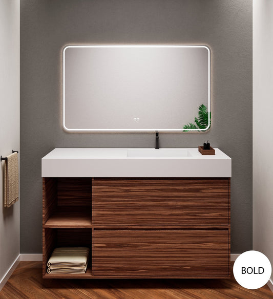 Aurora Frame – Corian® Basin with 2 Drawers and 2 Side Shelves - ROVALUX