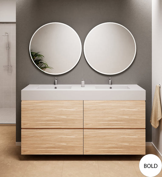 Aurora – Double Corian® Basin Unit with 4 Drawers - ROVALUX