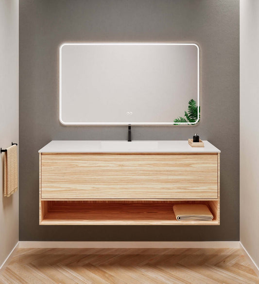 Aurora Frame – Corian® Basin with 1 Drawer and Bottom Shelf - ROVALUX