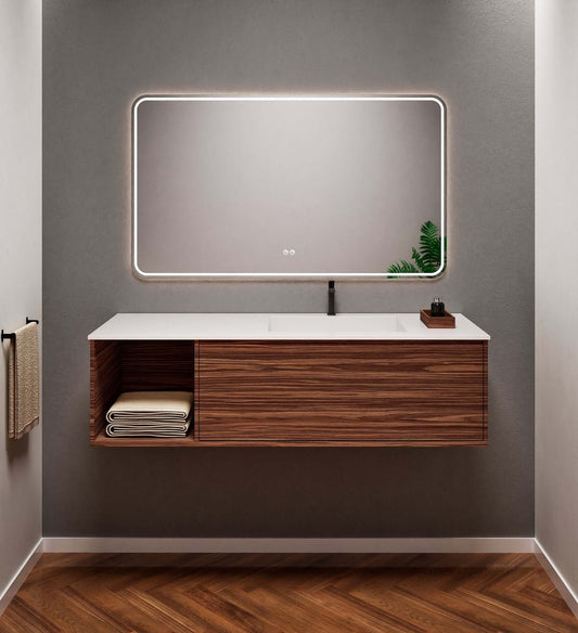 Aurora Frame – Corian® Basin with 1 Drawer and Side Shelf - ROVALUX