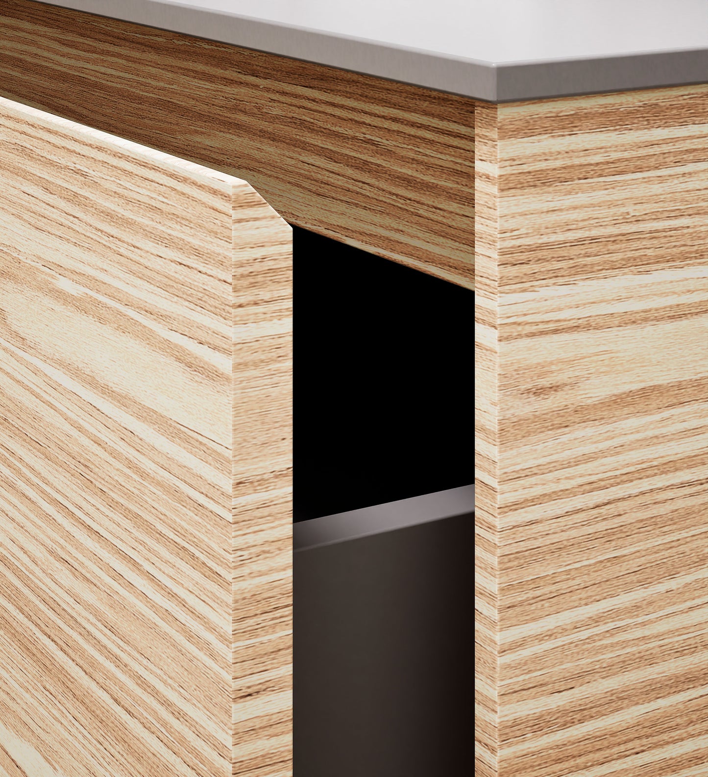 Aurora Frame – Corian® Basin with 2 Drawers and 2 Side Shelves - ROVALUX