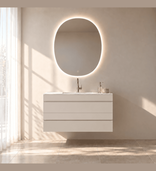 Aurora Curve - Integrated single sink basin unit & Cabinet With 2 Drawer vanity unit - ROVALUX