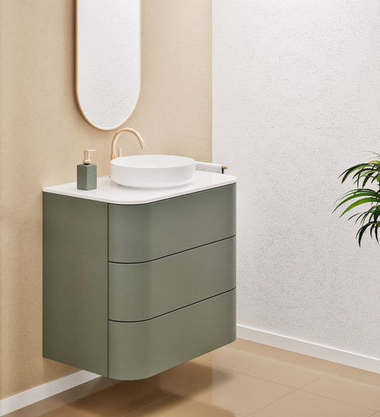 Serenia Rise Single Set - Corian® Sink & Countertop with 3 Drawers - ROVALUX