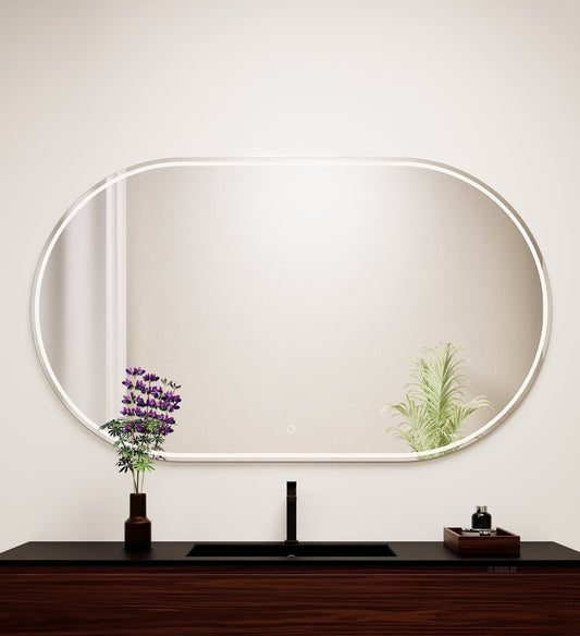 Aurora Ova Mirror with Integrated LED Lighting - ROVALUX