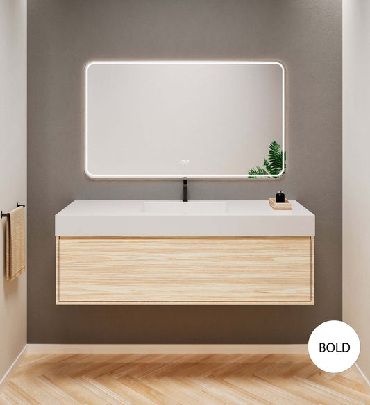 Aurora Frame – Corian® Basin with 1 Drawer Vanity - ROVALUX