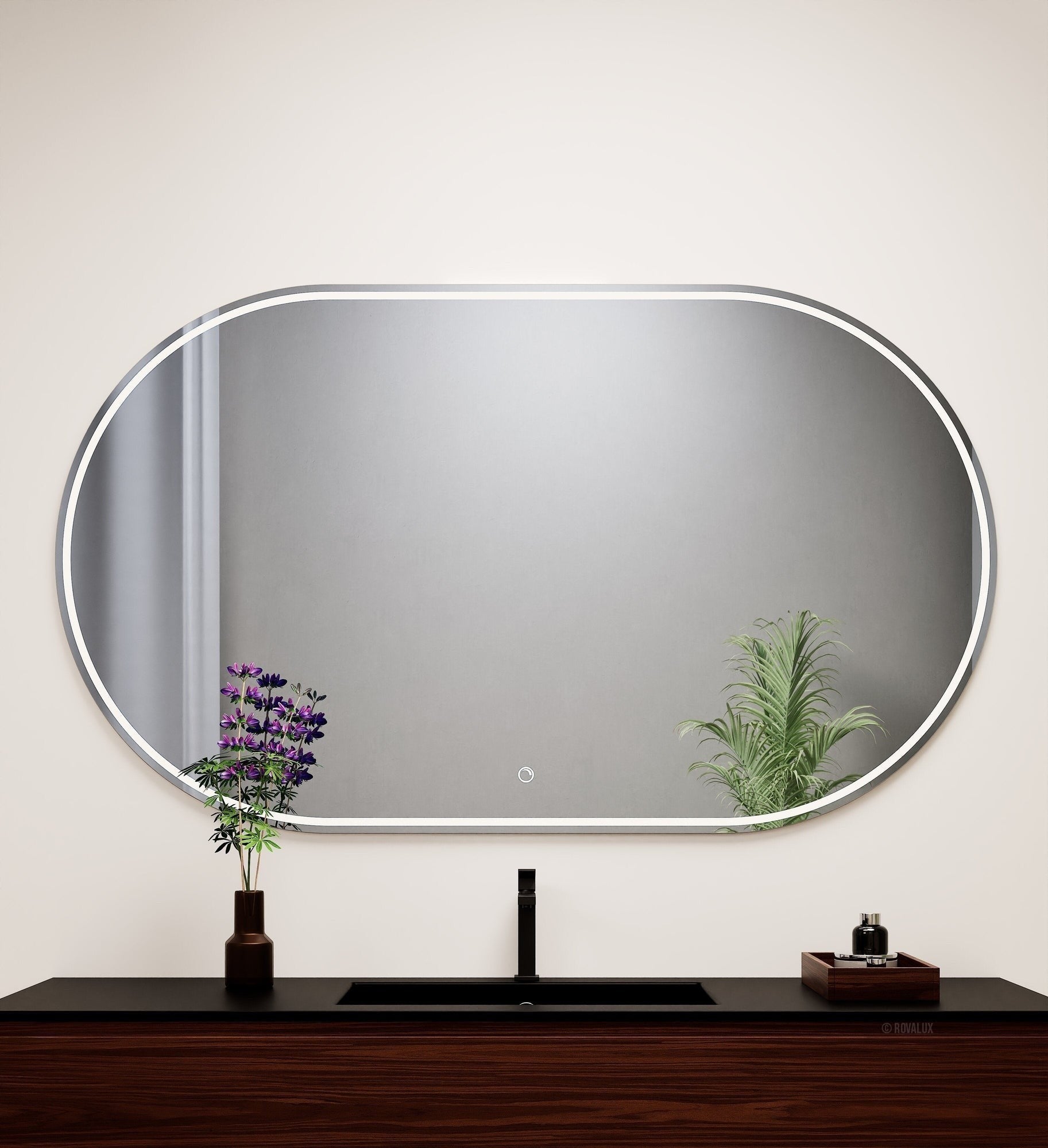 Aurora Ova Mirror with Integrated LED Lighting - ROVALUX
