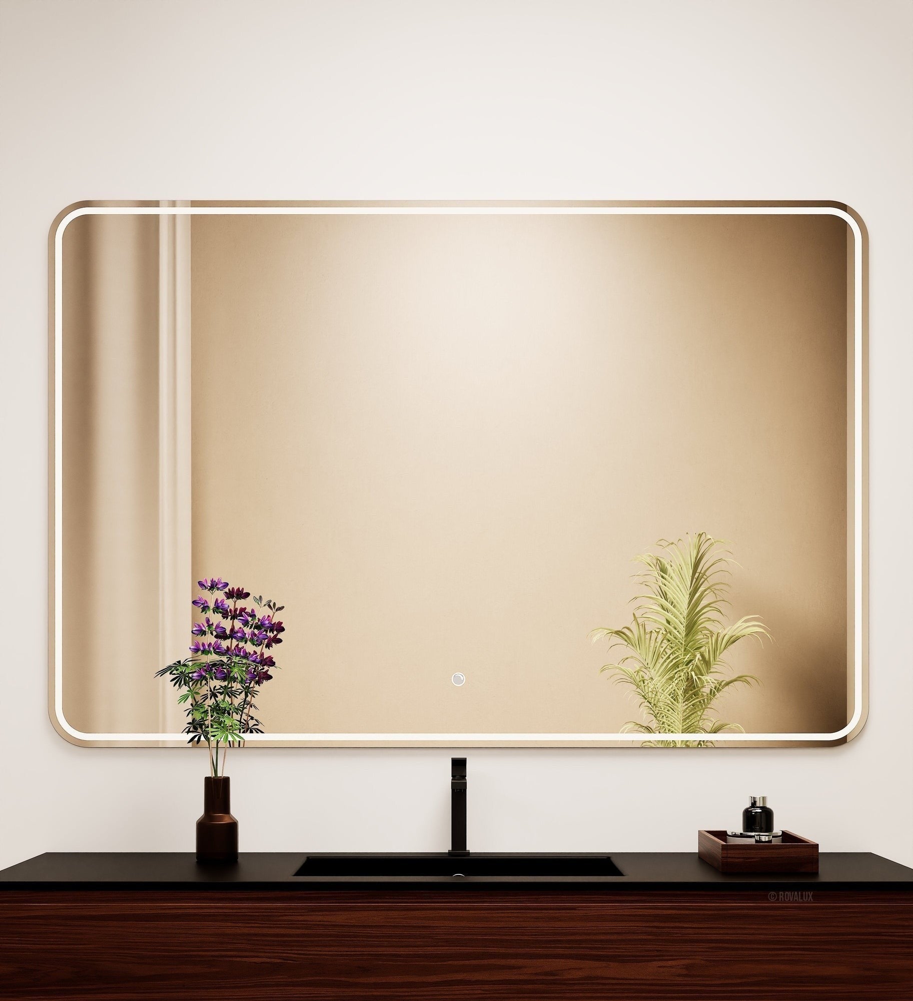 Aurora RECTO Mirror with Integrated LED Lighting - ROVALUX