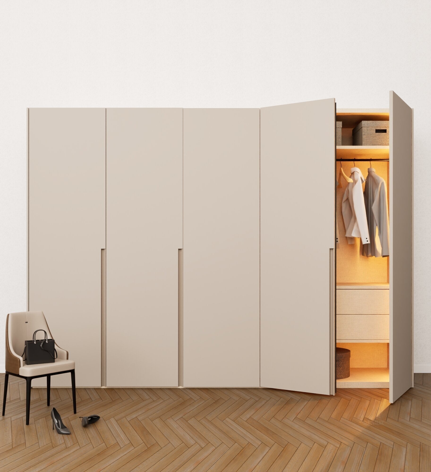 AVENA - Customizable dressing wardrobe with hinged doors - Rovalux