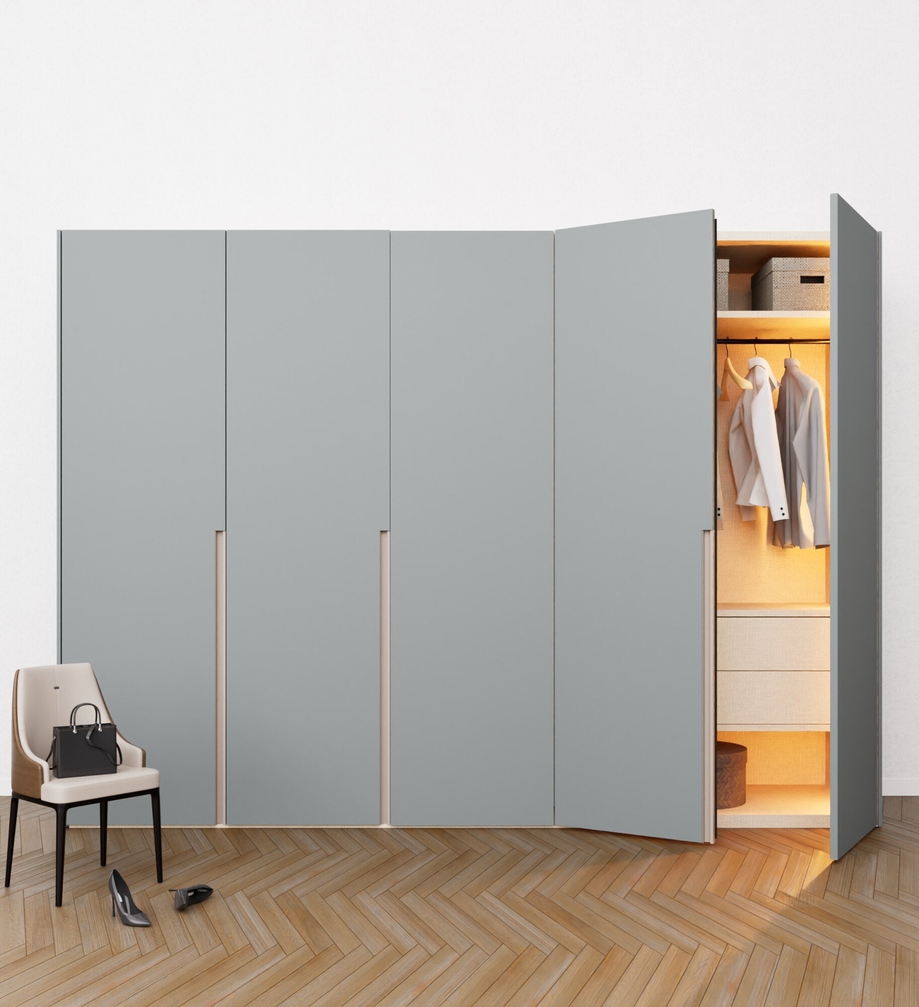 AVENA - Customizable dressing wardrobe with hinged doors - Rovalux