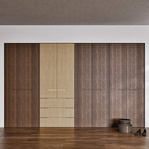 Fluvia Trama - Customizable dressing wardrobe with hinged doors - Rovalux