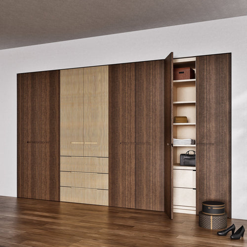 Fluvia Trama - Customizable dressing wardrobe with hinged doors - Rovalux