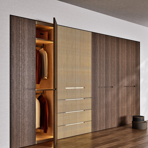 Fluvia Trama - Customizable dressing wardrobe with hinged doors - Rovalux