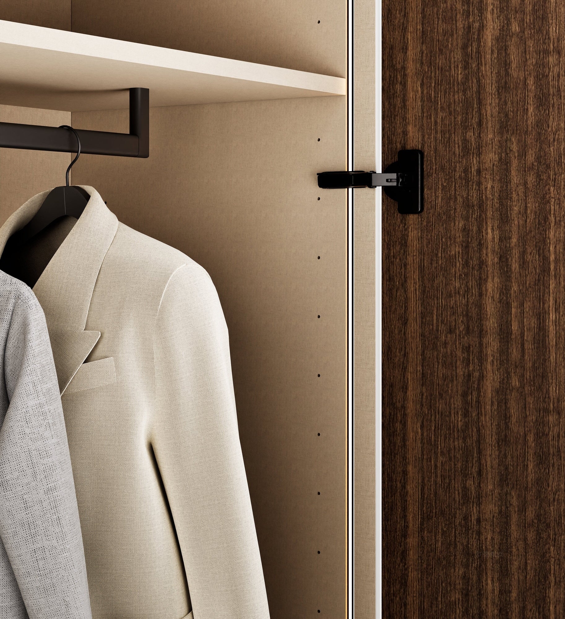 Fluvia Trama - Customizable dressing wardrobe with hinged doors - Rovalux