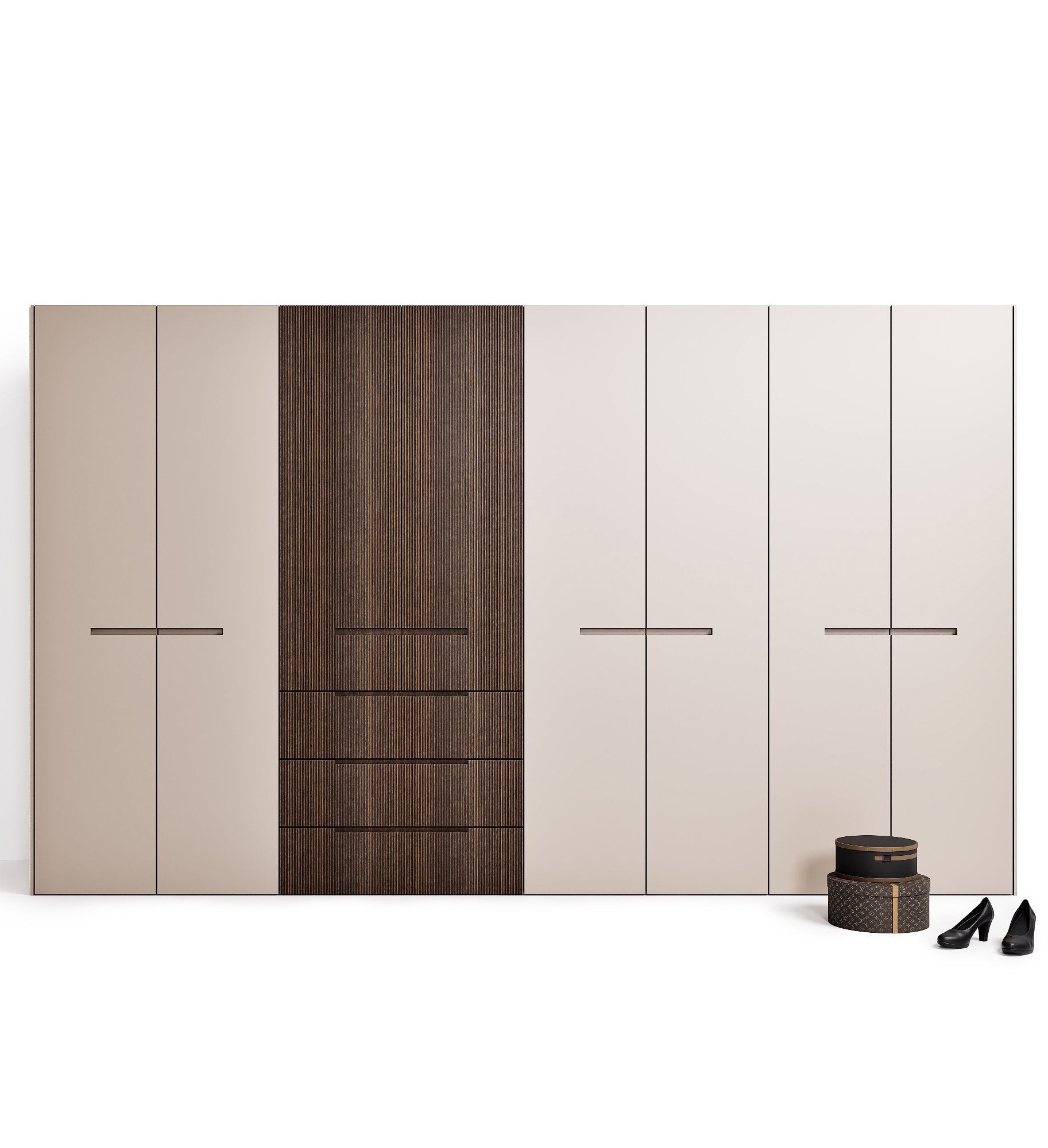 Fluvia Trama - Customizable dressing wardrobe with hinged doors - Rovalux