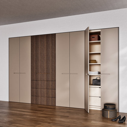 Fluvia Trama - Customizable dressing wardrobe with hinged doors - Rovalux