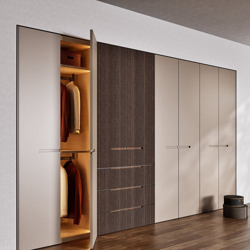 Fluvia Trama - Customizable dressing wardrobe with hinged doors - Rovalux