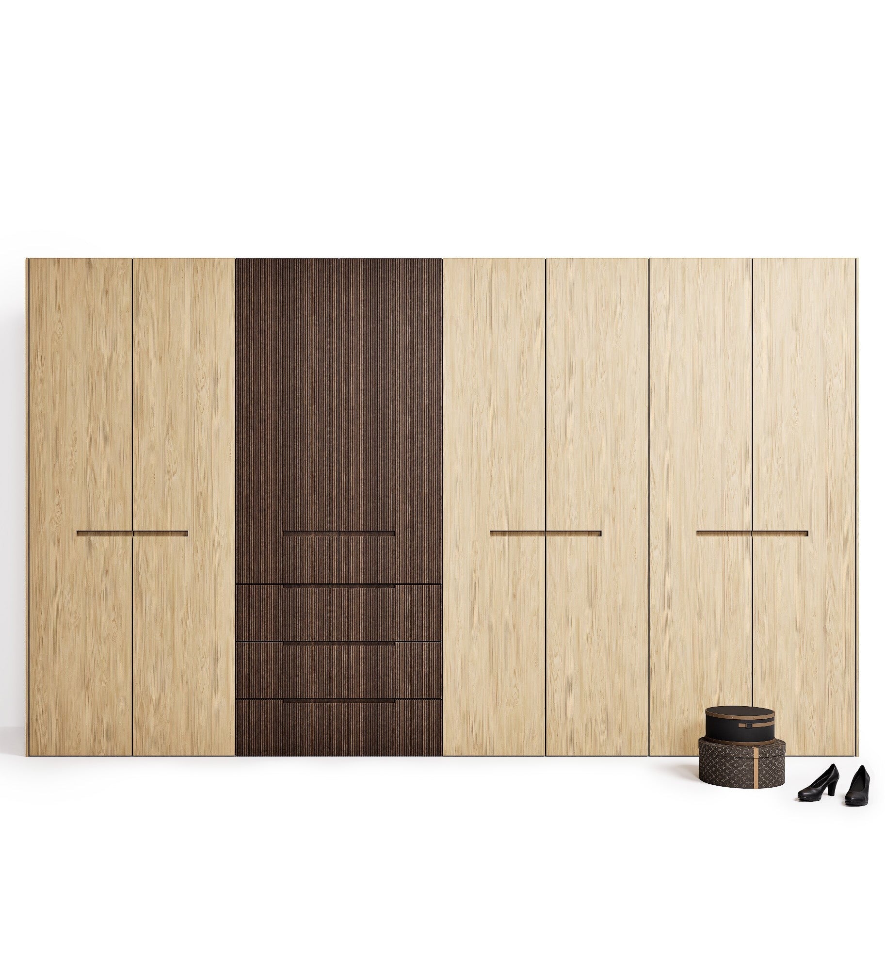 Fluvia Trama - Customizable dressing wardrobe with hinged doors - Rovalux