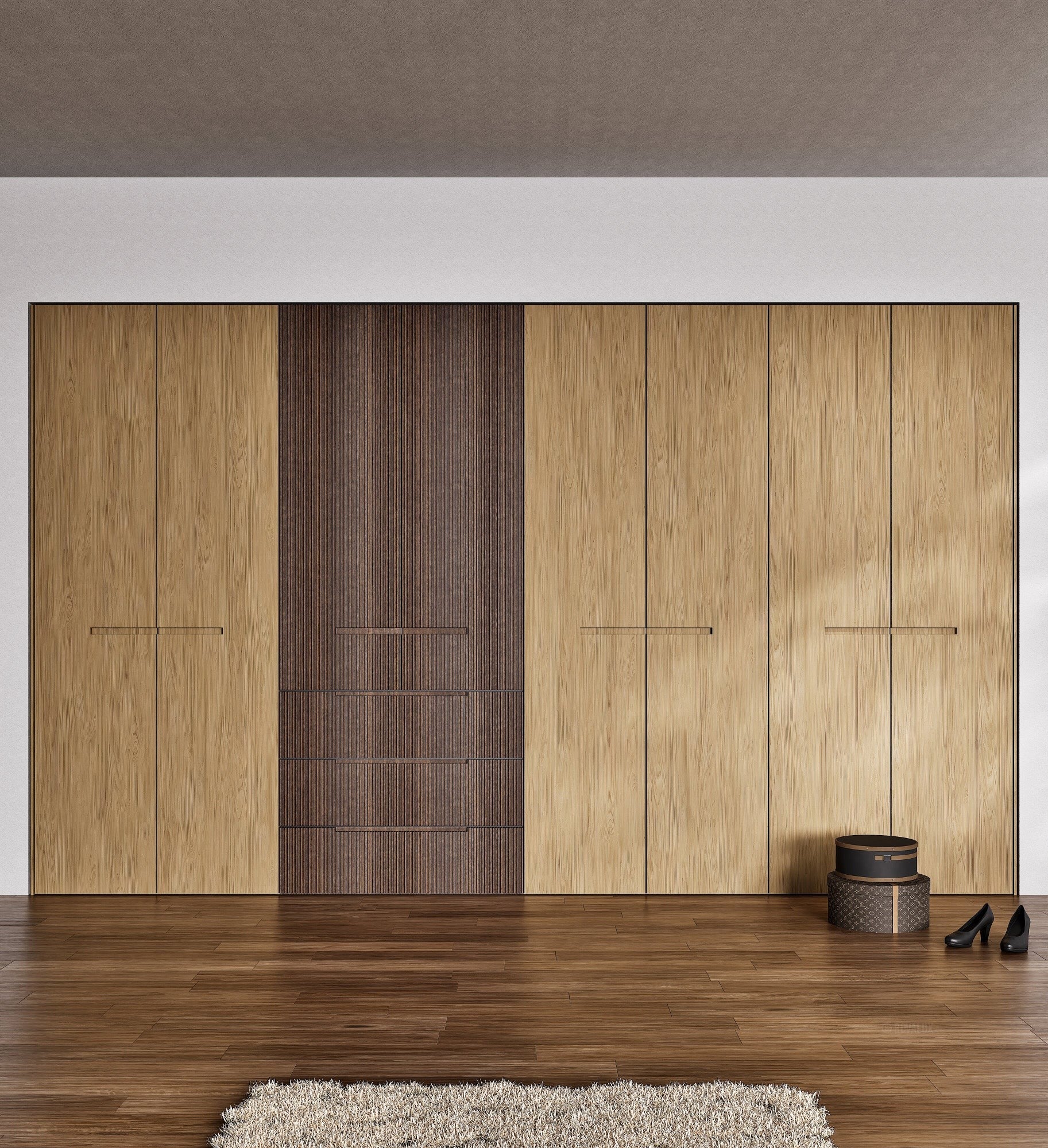 Fluvia Trama - Customizable dressing wardrobe with hinged doors - Rovalux