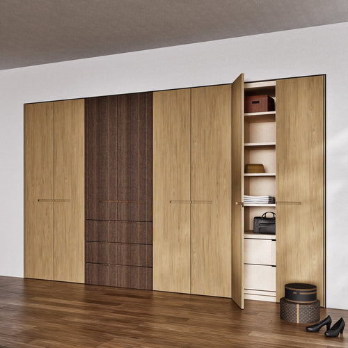 Fluvia Trama - Customizable dressing wardrobe with hinged doors - Rovalux