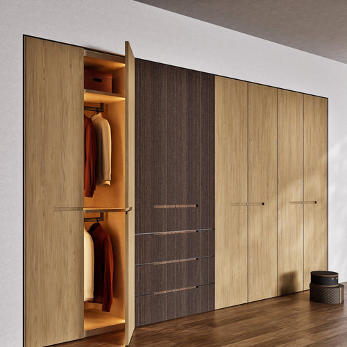 Fluvia Trama - Customizable dressing wardrobe with hinged doors - Rovalux