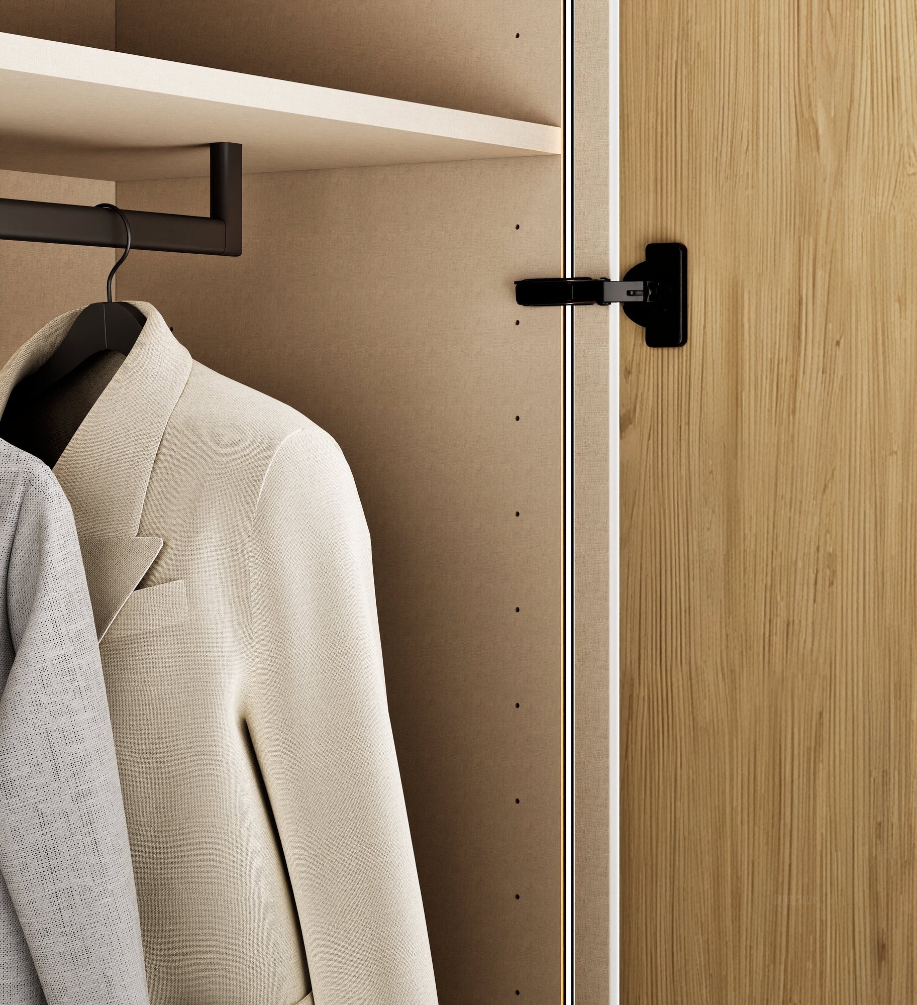 Fluvia Trama - Customizable dressing wardrobe with hinged doors - Rovalux