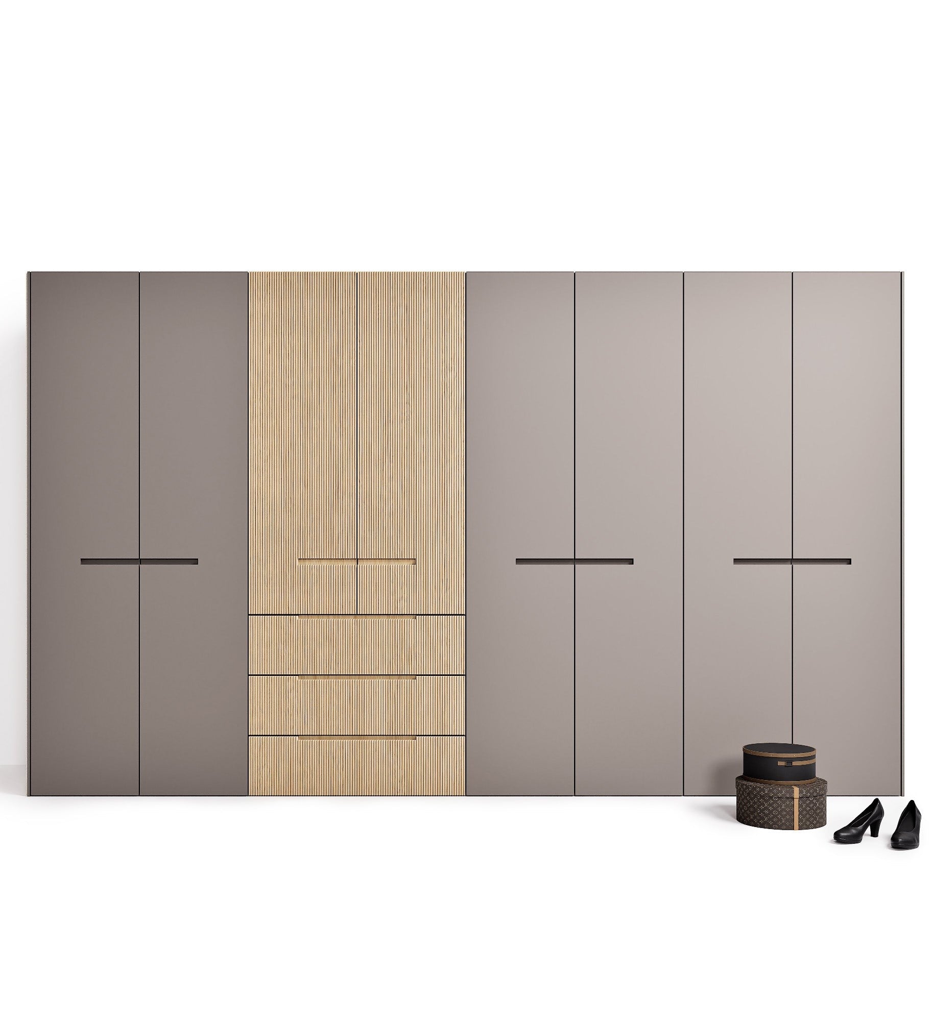 Fluvia Trama - Customizable dressing wardrobe with hinged doors - Rovalux