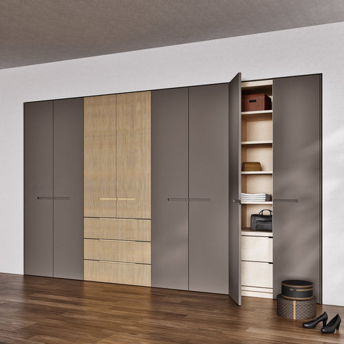 Fluvia Trama - Customizable dressing wardrobe with hinged doors - Rovalux