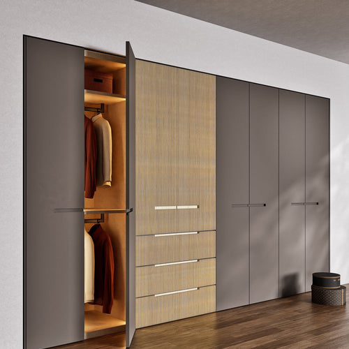 Fluvia Trama - Customizable dressing wardrobe with hinged doors - Rovalux