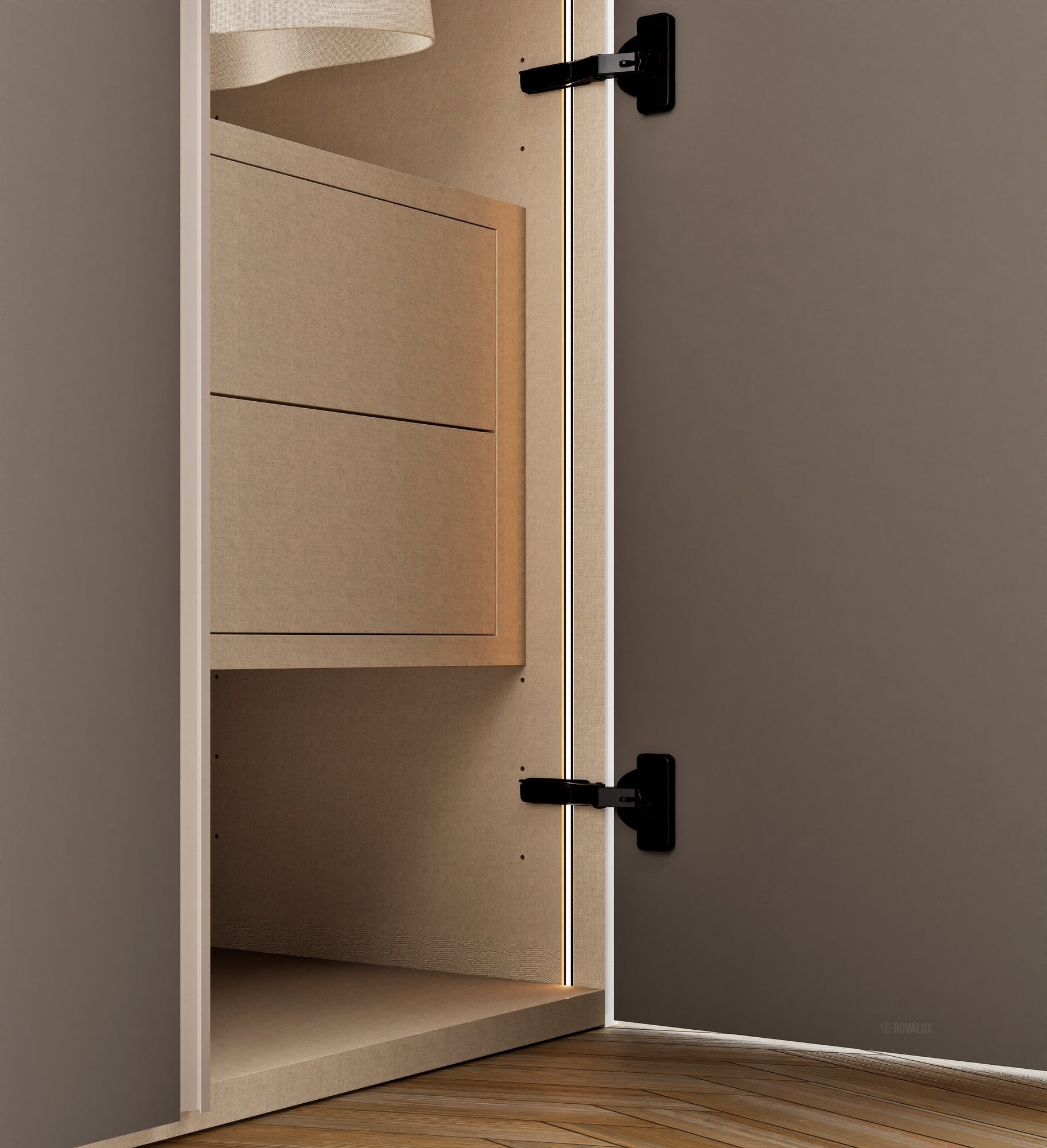 Fluvia Trama - Customizable dressing wardrobe with hinged doors - Rovalux