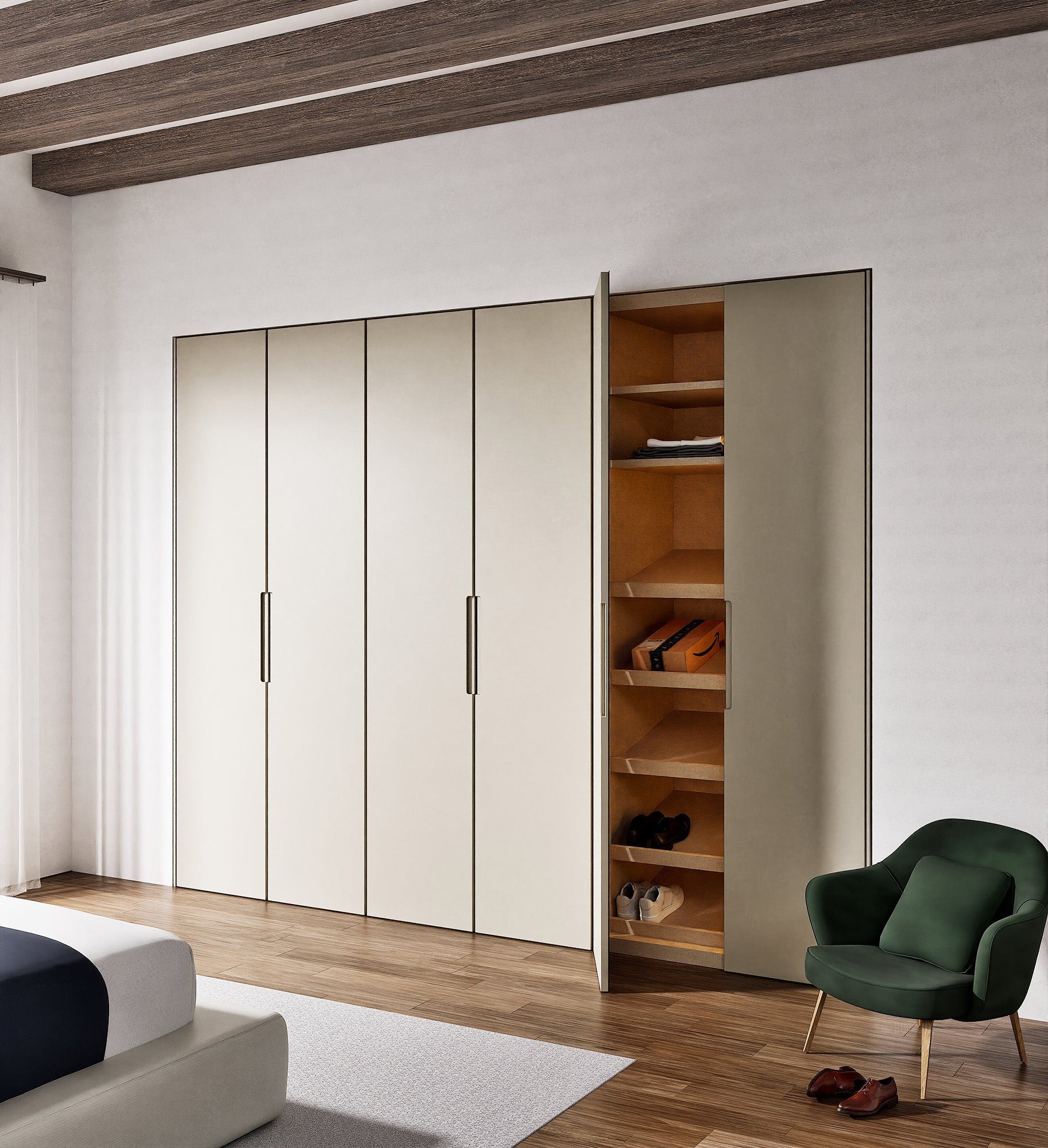 Minera Nova - Customizable dressing wardrobe with hinged doors - Rovalux
