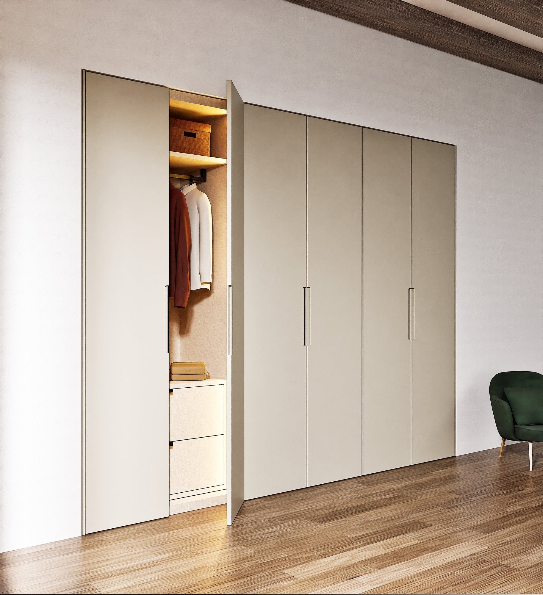 Minera Nova - Customizable dressing wardrobe with hinged doors - Rovalux