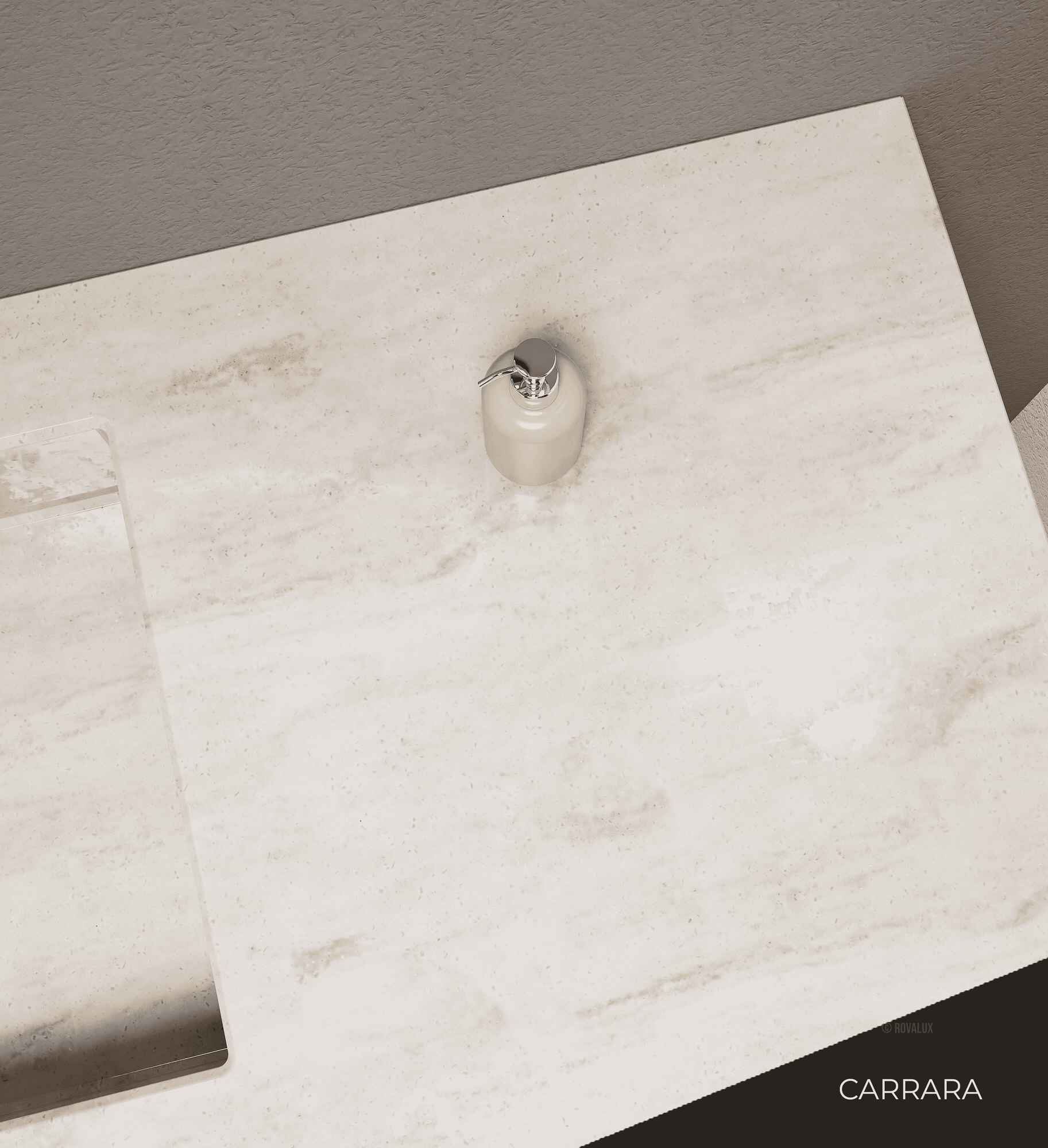Aurora Frame – Corian® Basin with 1 Drawer and Bottom Shelf - ROVALUX