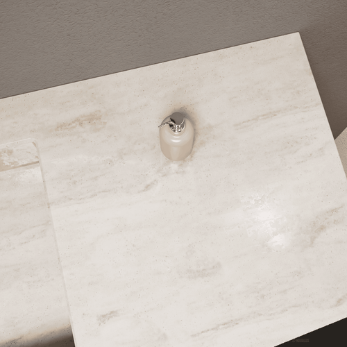 Aurora – Double Corian® Basin Unit with 2 Aligned Drawers and Feet-Standing Vanity - ROVALUX