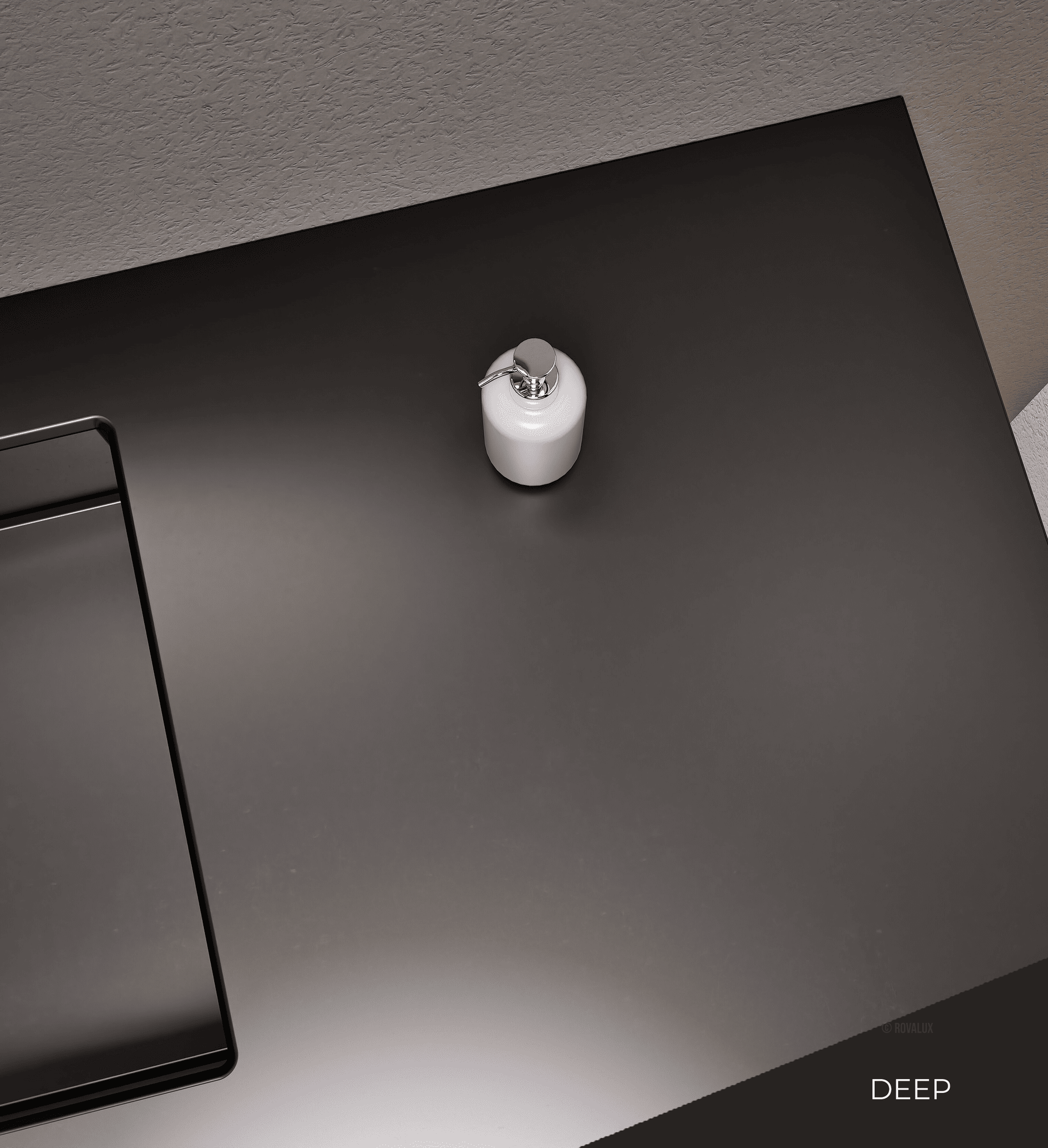 Aurora – Double Corian® Basin Unit with 2 Aligned Drawers and Feet-Standing Vanity - ROVALUX