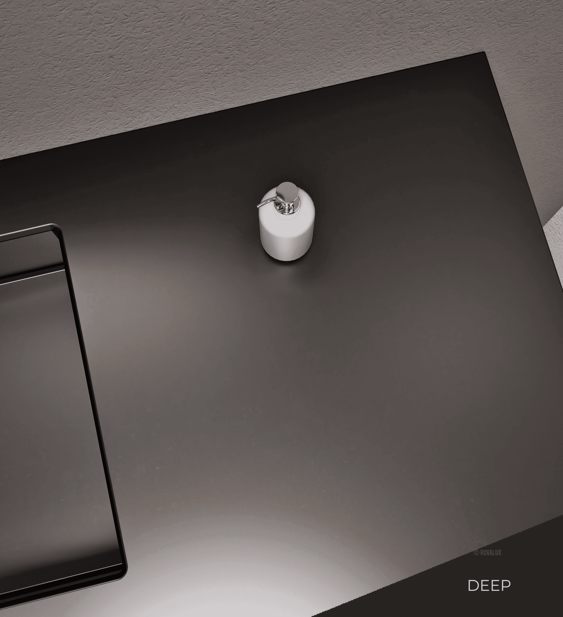Aurora Frame – Corian® Basin with 1 Drawer and Side Shelf - ROVALUX