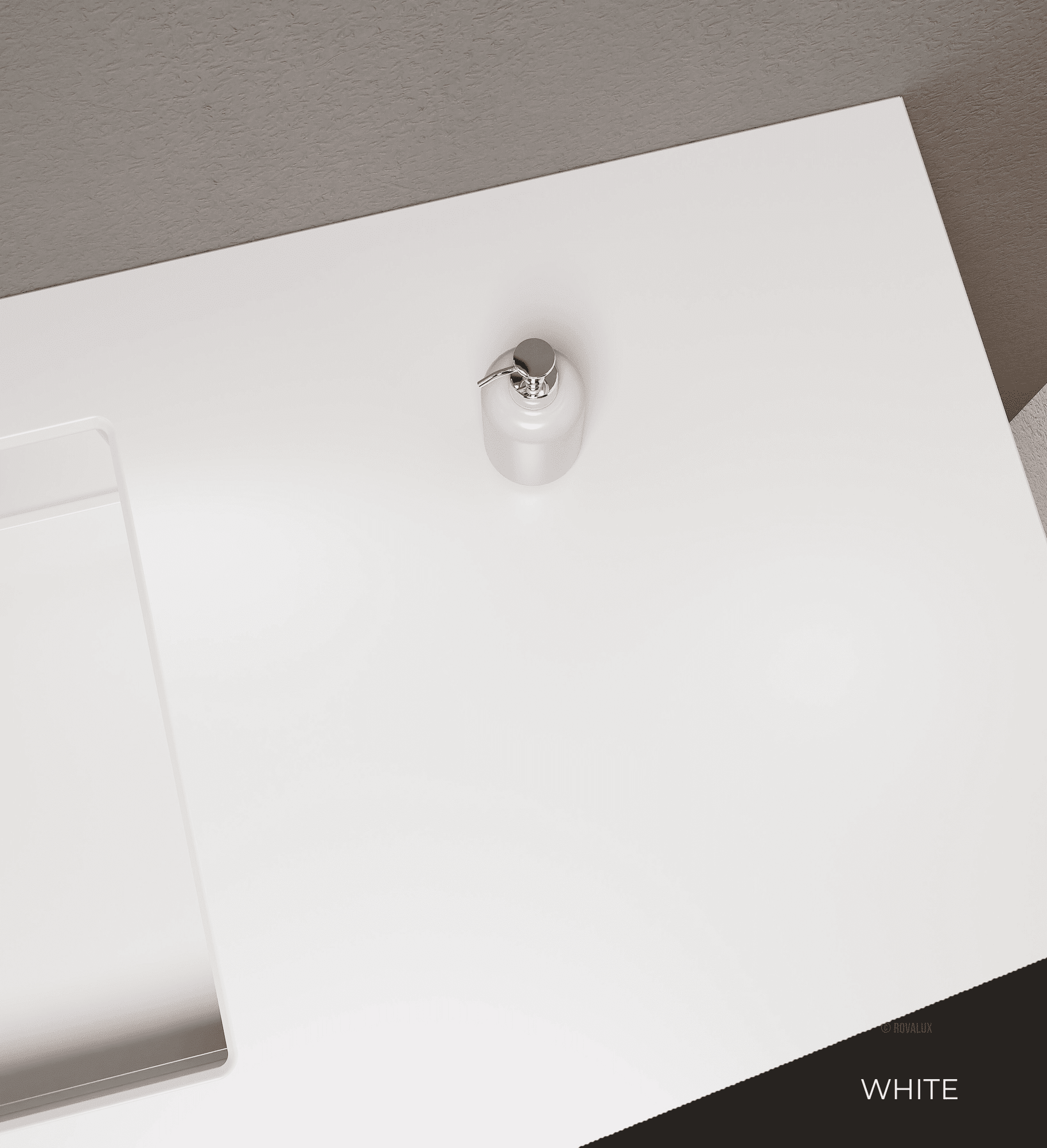 Aurora – Double Corian® Basin Unit with 2 Aligned Drawers and Feet-Standing Vanity - ROVALUX
