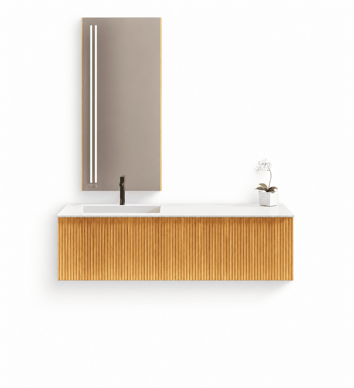Fluvia – Corian® Basin Unit with 1 Large Drawer and an Inner Pull-Out Drower - ROVALUX