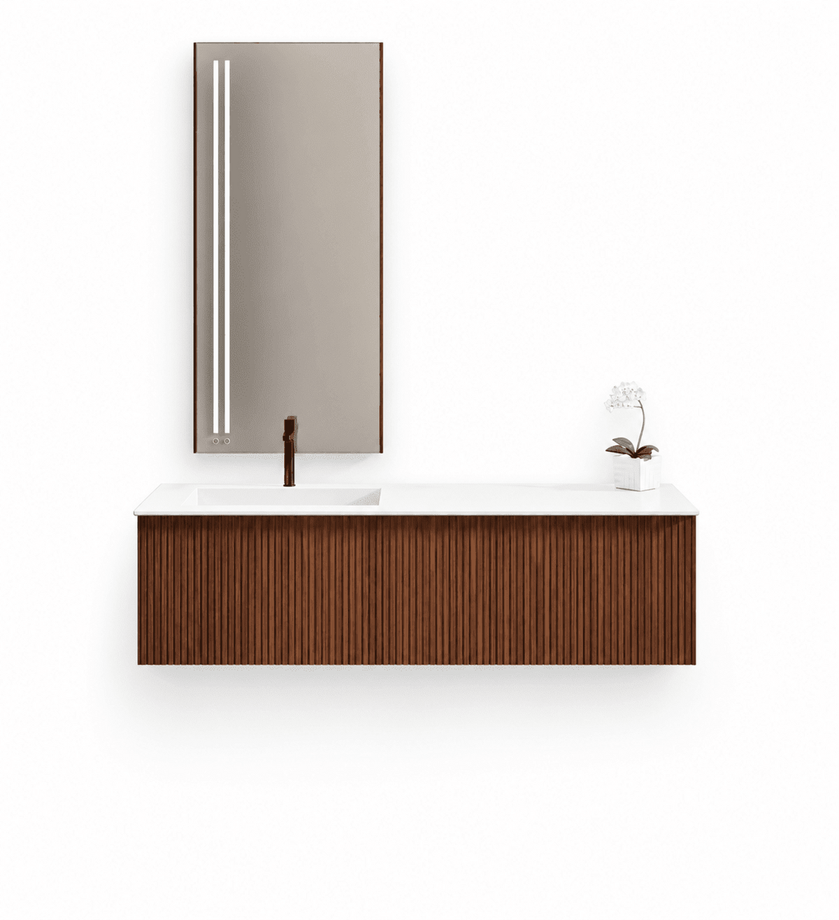 Fluvia – Corian® Basin Unit with 1 Large Drawer and an Inner Pull-Out Drower - ROVALUX