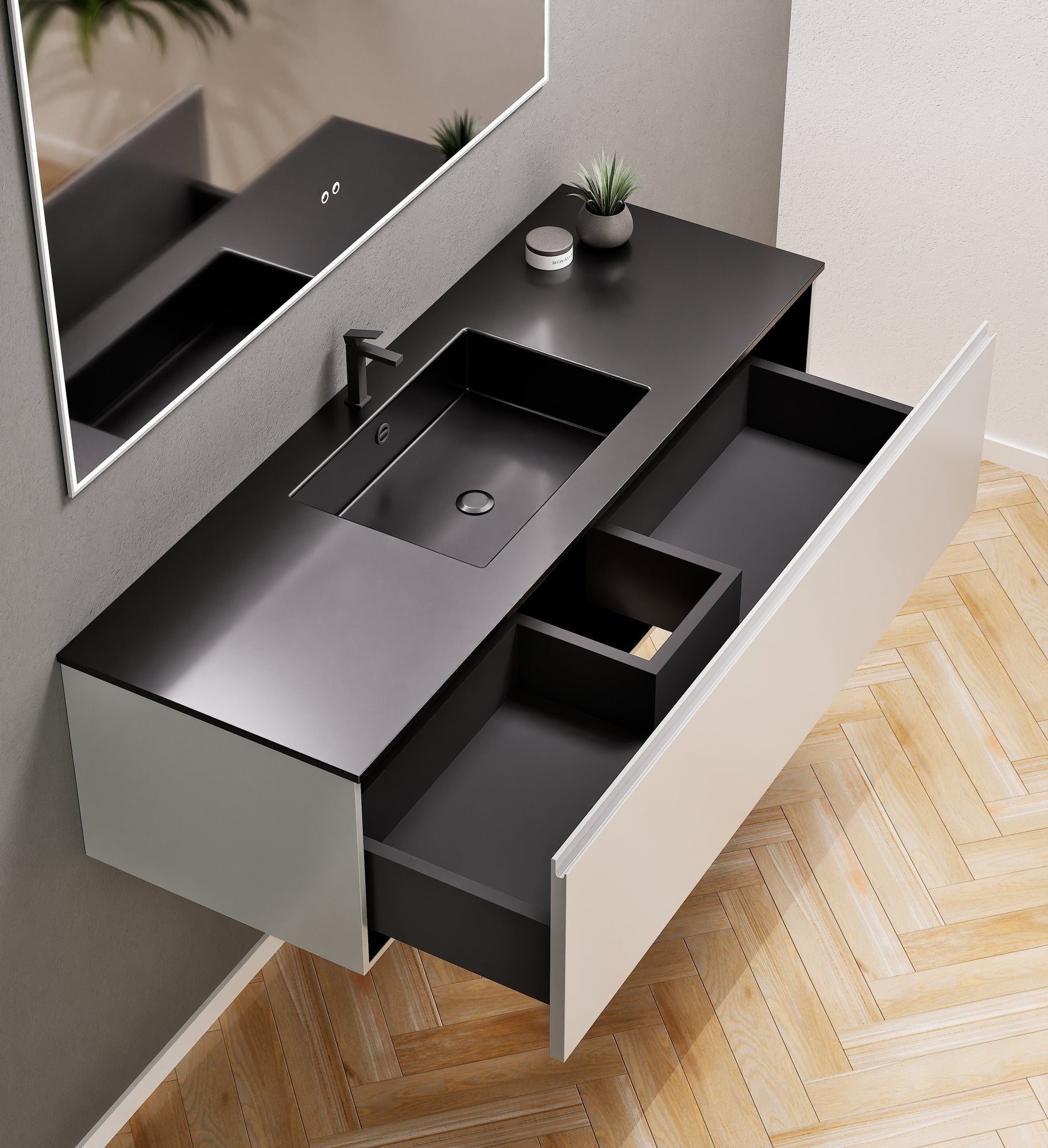 Alba – Corian® Basin Unit with 1 Drawer - Rovalux