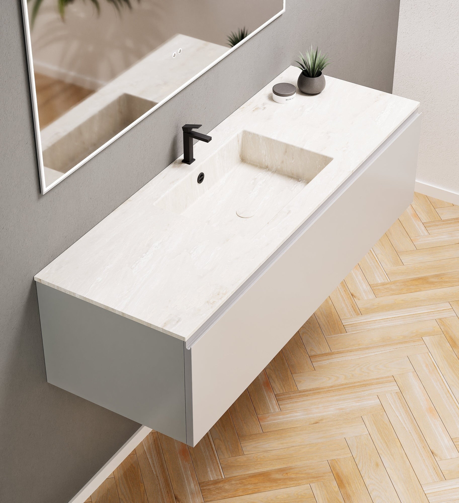 Alba – Corian® Basin Unit with 1 Drawer - Rovalux