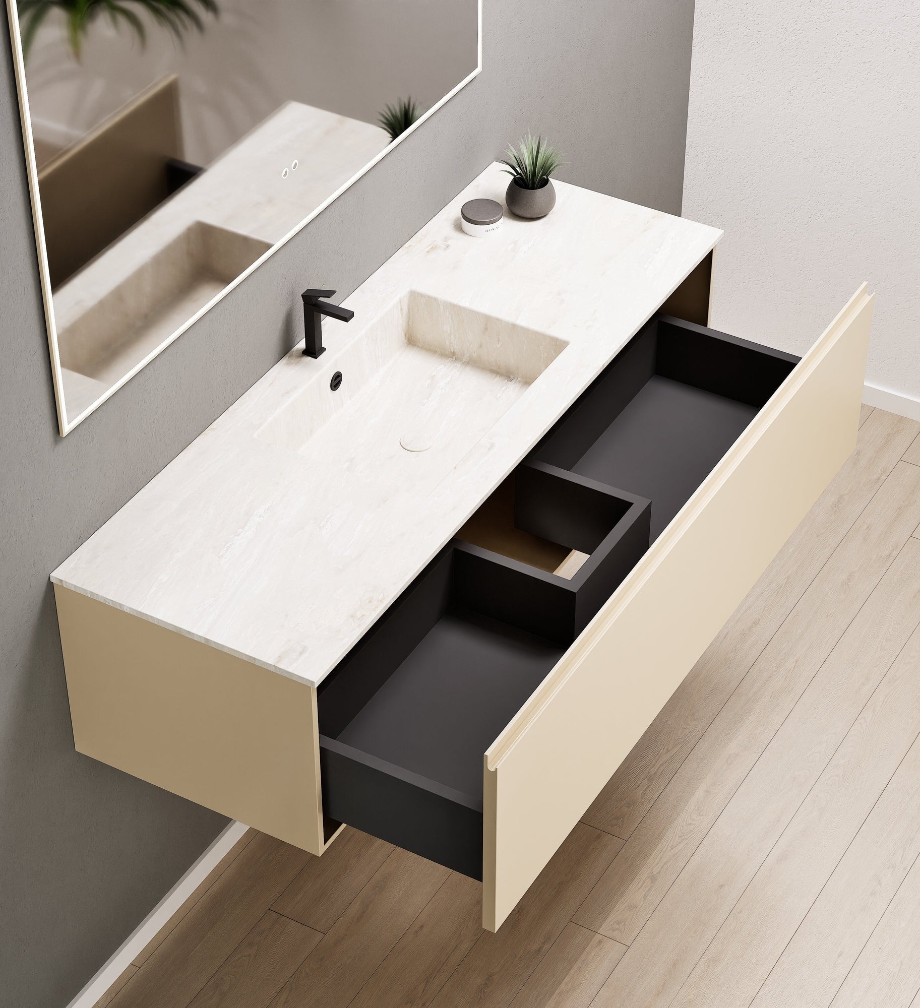 Alba – Corian® Basin Unit with 1 Drawer - Rovalux
