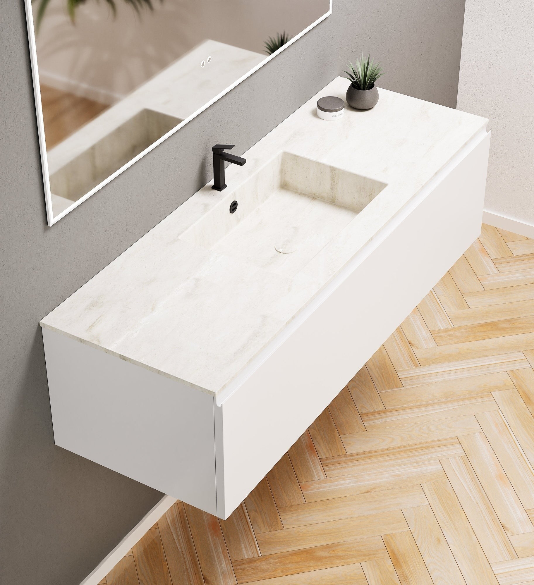 Alba – Corian® Basin Unit with 1 Drawer - Rovalux