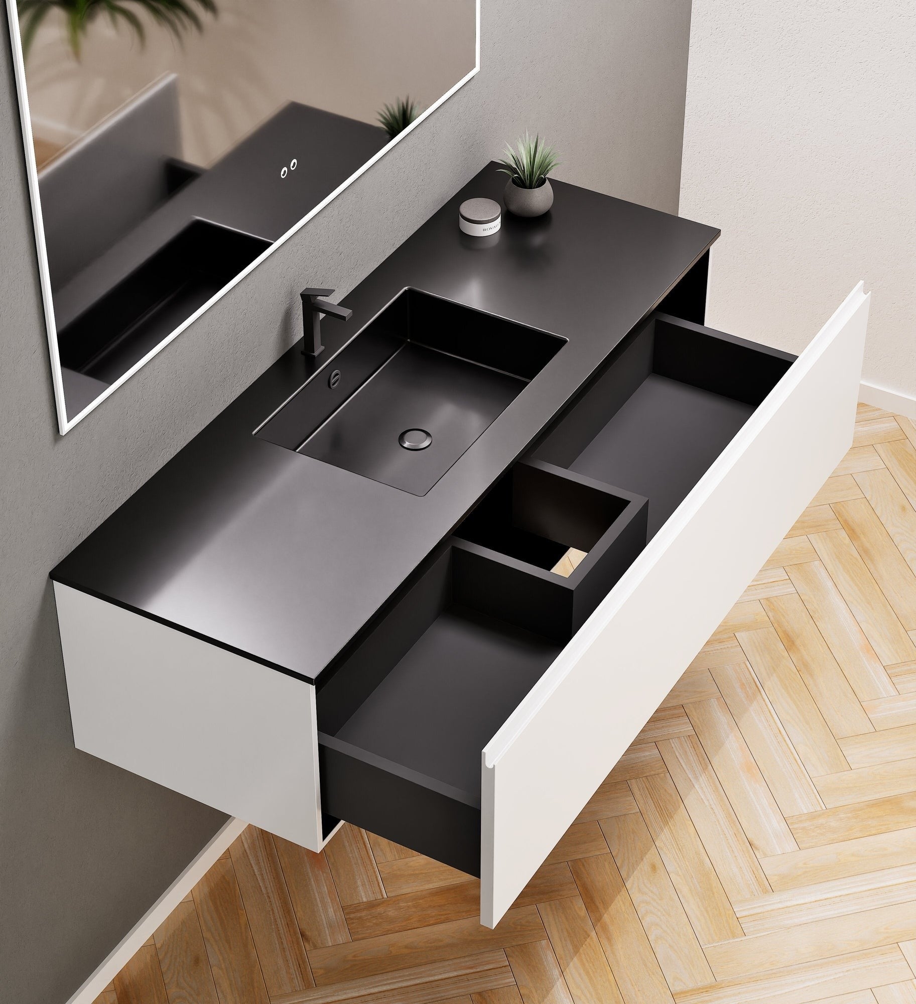 Alba – Corian® Basin Unit with 1 Drawer - Rovalux