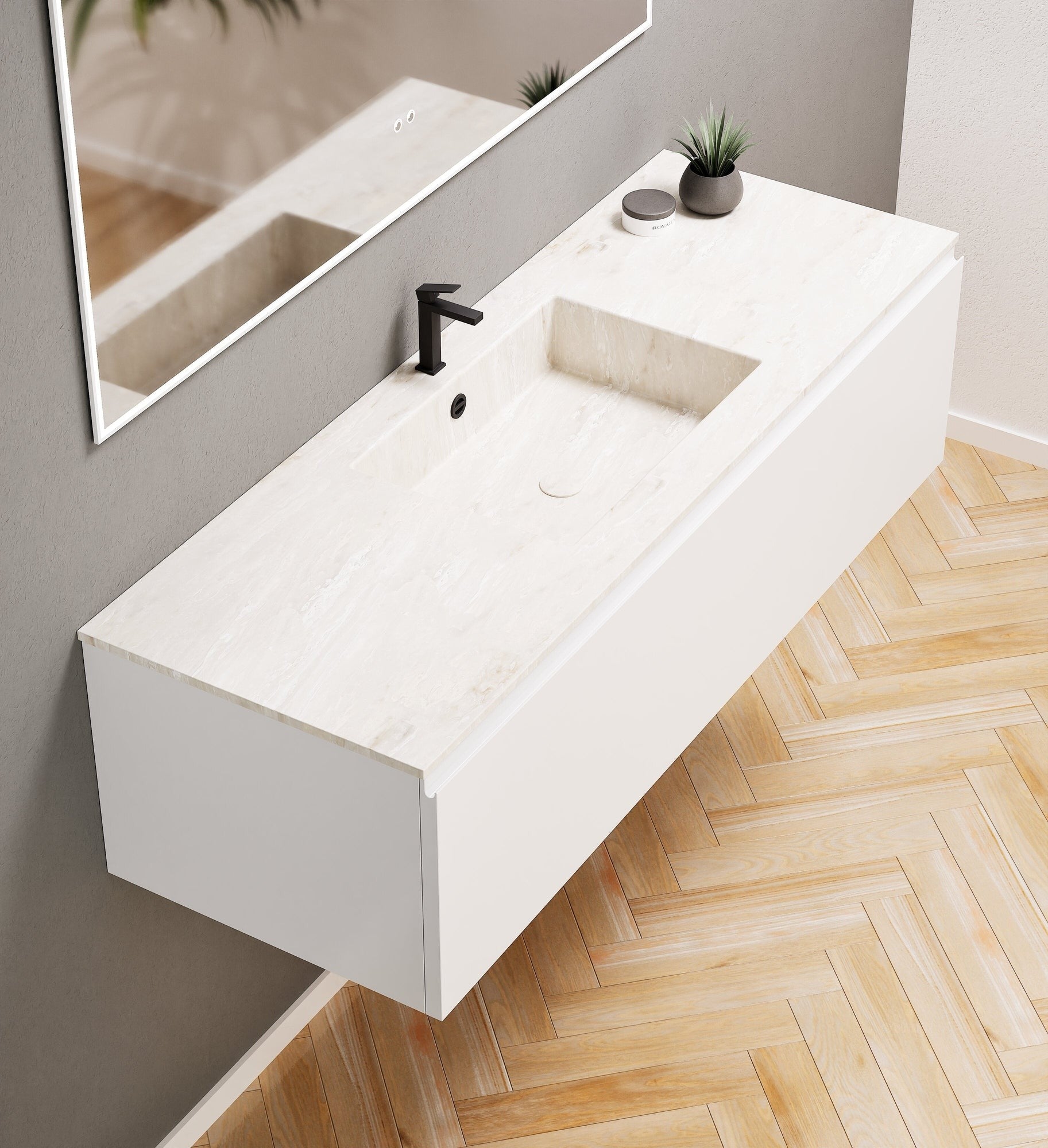 Alba – Corian® Basin Unit with 1 Drawer - Rovalux