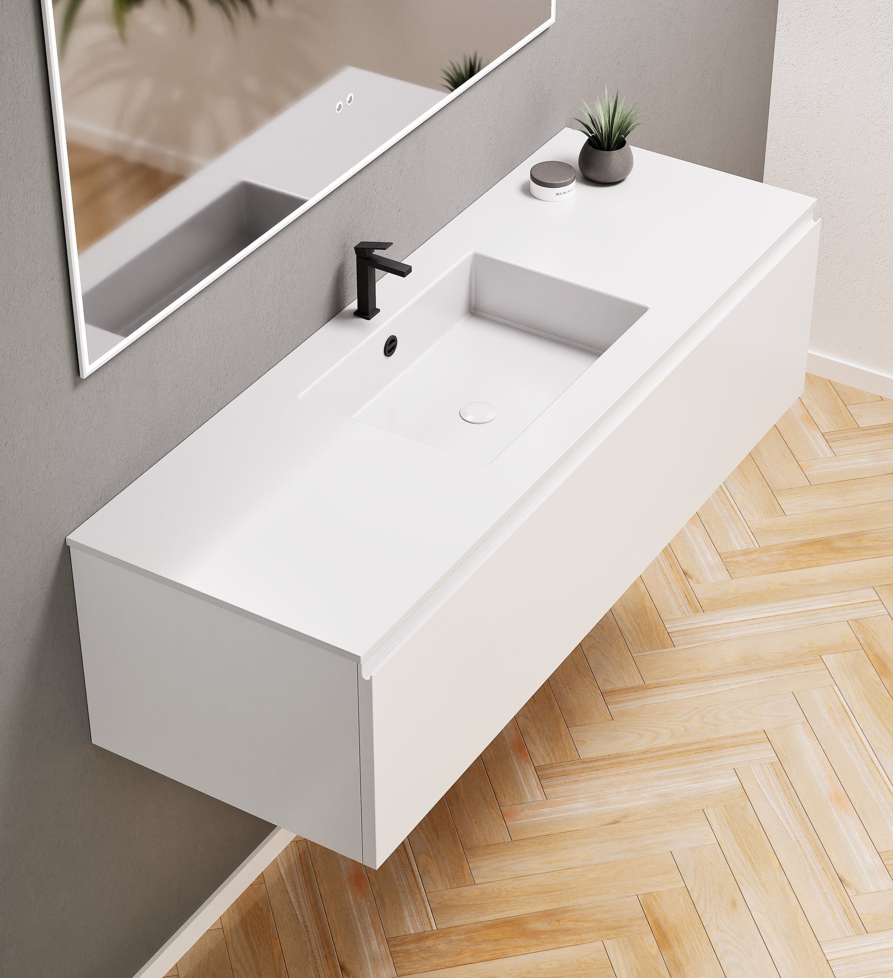 Alba – Corian® Basin Unit with 1 Drawer - Rovalux