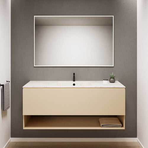 ALBA - Corian® basin unit & 1 Drawer vanity unit 1 Bottom Shelf - Rovalux