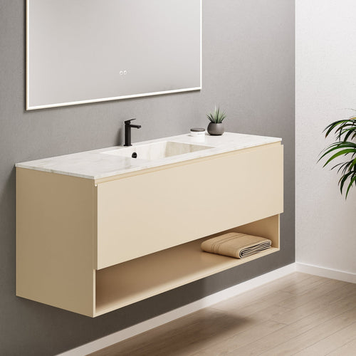 ALBA - Corian® basin unit & 1 Drawer vanity unit 1 Bottom Shelf - Rovalux