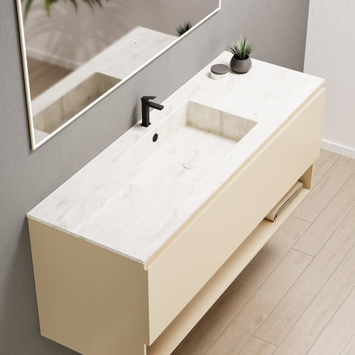 ALBA - Corian® basin unit & 1 Drawer vanity unit 1 Bottom Shelf - Rovalux
